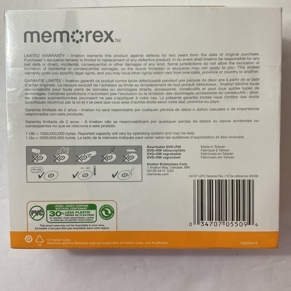 Memorex DVD RW 10 pack new 120 minute - Picture 2 of 4